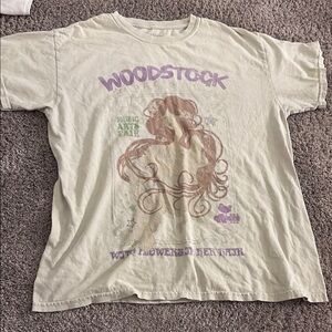 Forever 21 Cream Woodstock Graphic Tee